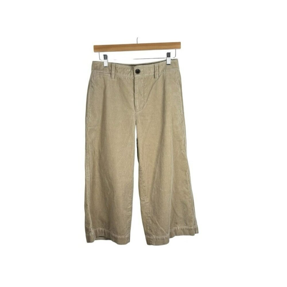 Vince Women’s Corduroy Wide Leg Cropped Pants Beige Size 6